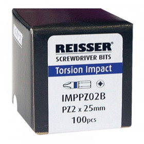 Reisser Torsion Impact Screwdriver Bit C6.3 X 25 (Box Of 100Pcs) Pz2