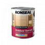 Ronseal 37365 Crystal Clear Outdoor Varnish Satin 750Ml