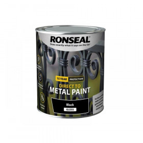Ronseal Direct to Metal Paint Black Gloss 750ml
