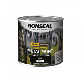 Ronseal Direct to Metal Paint Black Satin 250ml