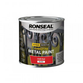 Ronseal Direct to Metal Paint Chilli Red Gloss 250ml