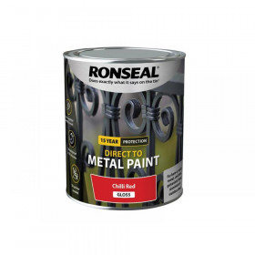 Ronseal Direct to Metal Paint Chilli Red Gloss 750ml