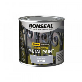 Ronseal Direct to Metal Paint Steel Grey Matt 250ml