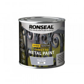 Ronseal Direct to Metal Paint Steel Grey Satin 250ml