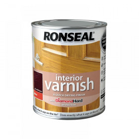 Ronseal Interior Varnish Quick Dry Gloss Deep Mahogany 250ml