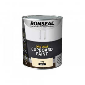 Ronseal One Coat Cupboard Paint Ivory Satin 750ml