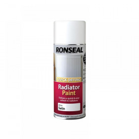 Ronseal One Coat Radiator Spray Paint Satin White 400ml