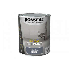Ronseal One Coat Tile Paint Cobalt Grey Gloss 750ml