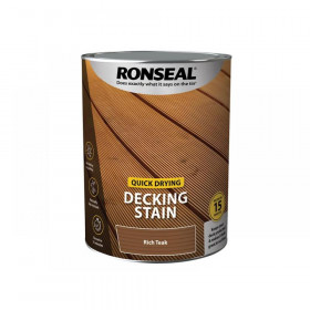 Ronseal Quick Drying Decking Stain Rich Teak 5 litre