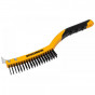 Roughneck 52-030 Carbon Steel Wire Brush Soft Grip With Scraper 355Mm (14In) - 3 Row