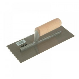 RST Notched Trowel 5mm V Notches Wooden Handle 11 x 4.1/2in