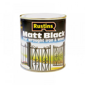 Rustins Matt Black Paint Quick Drying 500ml