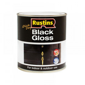 Rustins Quick Dry Black Gloss 1 Litre