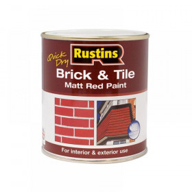 Rustins Quick Dry Brick & Tile Paint Matt Red 250ml