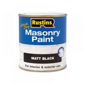 Rustins Quick Dry Masonry Paint Matt Black 500ml