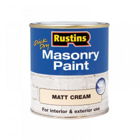 Rustins Quick Dry Masonry Paint Matt Cream 500ml