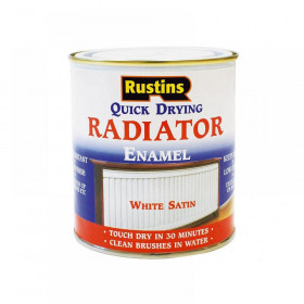 Rustins Quick Dry Radiator Enamel Paint Satin White 250ml