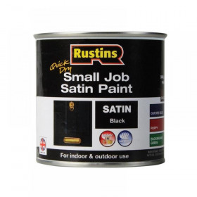 Rustins Quick Dry Small Job Satin Paint Black 250ml