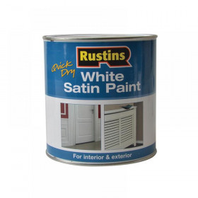 Rustins Quick Dry White Satin Paint 1 Litre