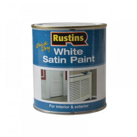 Rustins Quick Dry White Satin Paint 500ml