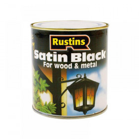 Rustins Satin Black Paint Quick Drying 250ml