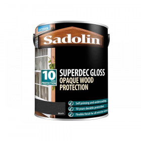 Sadolin Superdec Opaque Wood Protection Black Gloss 5 litre