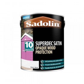 Sadolin Superdec Opaque Wood Protection Super White Satin 5 litre