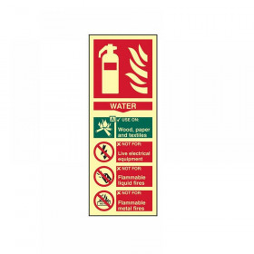 Scan Fire Extinguisher Composite Water - Photoluminescent 75 x 200mm