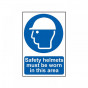 Scan 0002 Safety Helmets Must Be Worn In This Area - Pvc Sign 200 X 300Mm