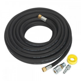 Sealey Air Hose Kit 15m x dia 13mm High Flow with 100 Series Adaptors