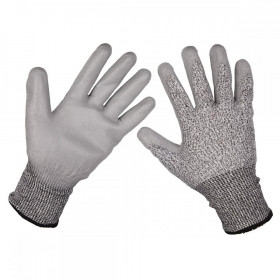 Sealey Anti-Cut PU Gloves (Cut Level C - Large) - Pair