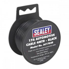 Sealey Automotive Cable Thick Wall 17A 4m Black