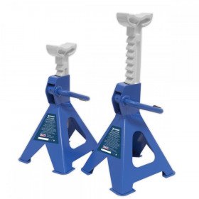 Sealey Axle Stands (Pair) 2tonne Capacity per Stand Ratchet Type - Blue