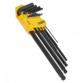 Sealey Ball-End Hex Key Set 9pc Extra-Long Imperial