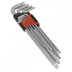 Sealey Ball-End Hex Key Set 9pc Lock-On Imperial