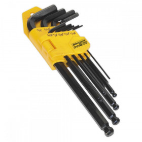 Sealey Ball-End Hex Key Set 9pc Long Imperial