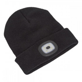 Sealey Beanie Hat 4 SMD LED USB Rechargeable