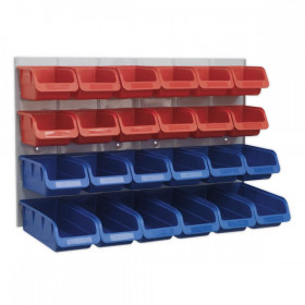 Sealey Bin & Panel Combination 24 Bins - Red/Blue