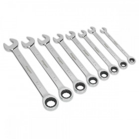Sealey Combination Ratchet Spanner Set 8pc Imperial