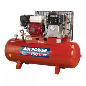 Sealey Compressor 150L Belt Drive Petrol Engine 6.5hp