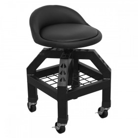 Sealey Creeper Stool Pneumatic with Adjustable Height Swivel Seat & Back Rest
