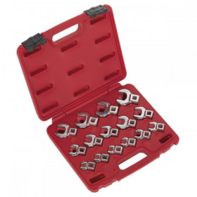Sealey Crows Foot Open-End Spanner Set 15pc 3/8"Sq Drive Metric