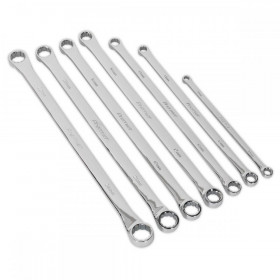 Sealey Double End Ring Spanner Set 7pc Extra-Long Metric