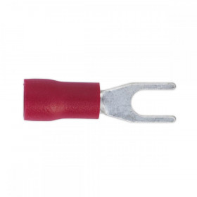 Sealey Easy-Entry Fork Terminal dia 3.7mm (4BA) Red Pack of 100