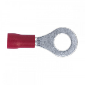 Sealey Easy-Entry Ring Terminal dia 6.4mm (1/4") Red Pack of 100