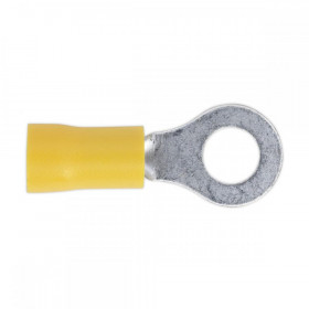 Sealey Easy-Entry Ring Terminal dia 6.4mm (1/4") Yellow Pack of 100