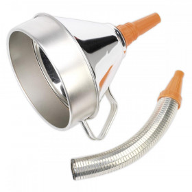 Sealey Funnel Metal with Flexible Spout & Filter dia 200mm