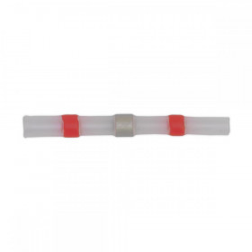 Sealey Heat Shrink Butt Connector Solder Terminal 22-18 AWG Red Pack of 25
