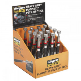 Sealey Heavy-Duty Magnetic Pick-Up Tool 3.6kg Capacity Display Box of 16