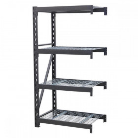 Sealey Heavy-Duty Racking Extension Pack with 4 Mesh Shelves 640kg Capacity Per Level